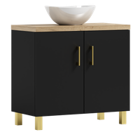 Szafka łazienkowa ROCO 60 czarna z umywalką Eliza B (W7)