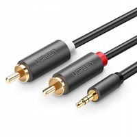 Kabel Audio UGREEN AV102 2xRCA-Jack 3.5mm 10m DO TV Audio Czarny