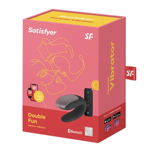 satisfyer double fun black - urządzenie dla par, pilot, aplikacja, ipx7 na Arena.pl