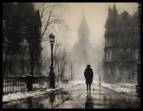 Plakat 65x50cm Mgła nad Londynem na Arena.pl