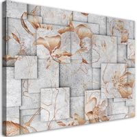 Emaga Obraz na płótnie, Kwiaty lilii na geometrycznym tle - 120x80