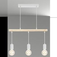Wisząca lampa IZZY 33-78070 metalowa hygge zwis loftowy biały drewno