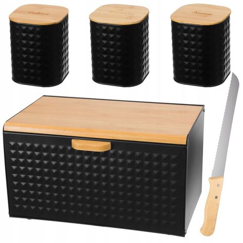 Chlebak w zestawie z 3 pojemnikami Czarny BB-1627 na Arena.pl