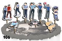 TOPPERY NA TORT OZDOBNE DEKORACJA ZESTAW - POLICJA POLICJANT 10szt.