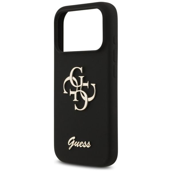 Etui Guess Silicone Big 4G Script do iPhone 17 Pro czarny zdjęcie 6