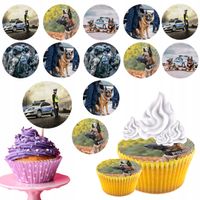 OPŁATEK na BABECZKI MUFFINKI zestaw na urodziny 12szt. - POLICJA POLICYJNE