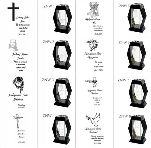 NOWOCZESNY ZNICZ z grawerem personalizowany twój napis kochanym dziadkom na Arena.pl