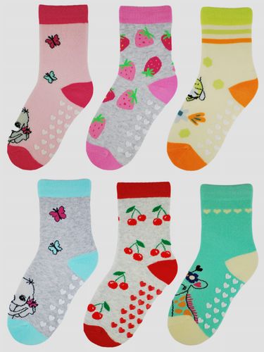 SKARPETY BAWEŁNIANE Z ABS SB007 23-26 wzór - dziewczynka na Arena.pl