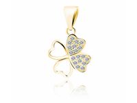 Delikatna pozłacana srebrna zawieszka koniczyna cyrkonia cyrkonie srebro 925 Z1852CG_W