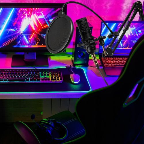 MIKROFON STUDYJNY USB JACK POJEMNOŚCIOWY GAMINGOWY ZESTAW POP FILTR STATYW na Arena.pl