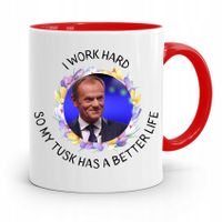 Kubek Czerwony Donald Tusk Po Platforma Prezent Z Nadrukiem Ze Zdjęciem
