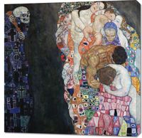 Obraz 90x90cm Śmierć i Życie, Gustaw Klimt Vintage do Salonu