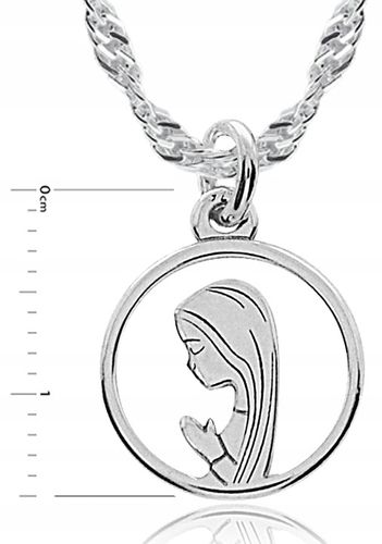 SREBRNY ŁAŃCUSZEK KOMUNIJNY I MEDALIK MATKA BOSKA NA KOMUNIĘ NA CHRZEST 925 na Arena.pl