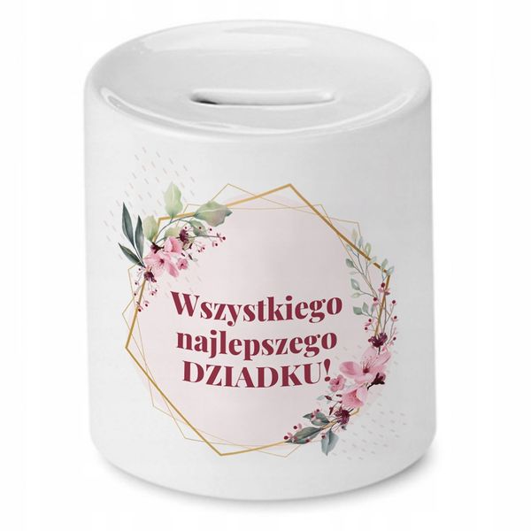 Skarbonka Dzień Dziadka Wszystkiego Najlepszego Z Nadrukiem Ze Zdjęciem zdjęcie 1