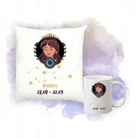 Zestaw Poduszka i Kubek Nadruk Personalizacja PREZENT ZNAK ZODIAKU PANNA