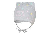 BROEL Noelia czapka wiązana dla dziewczynki kotek szara 42-44