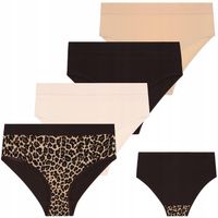 Majtki Figi Bikini Damskie Bawełniane Wysoki Stan Klasyczne 4-pak L MORAJ