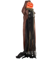 Czaszka Dynia Helloween Dekoracja Straszna Głośna Czerwone Oczy Ruchoma