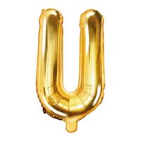 Foliowy Balon Litera U Urodziny Rocznica Złoty 40 cm
