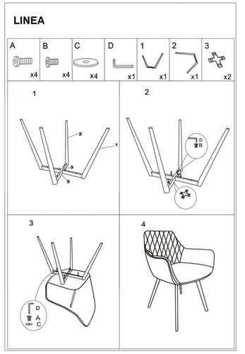 Krzesło LINEA Velvet - beż Bluvel 28 na Arena.pl