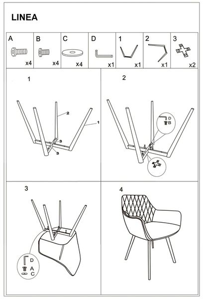 Krzesło LINEA Velvet - beż Bluvel 28 zdjęcie 2