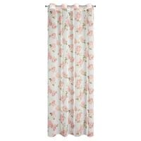 Zasłona na przelotkach w róże MELA 140X250 biała+różowa