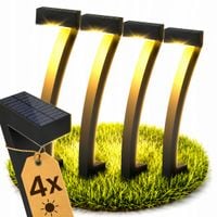 Lampa Solarna 4szt LED Ogrodowa Wbijana Słupek Czujnik Zmierzchu 3000K