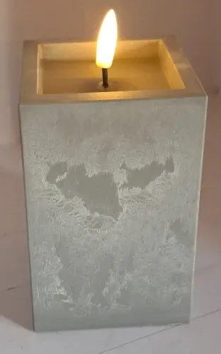 Świeca LED kwadrat imitacja marmuru z realistycznym efektem płomienia Rozmiar - L na Arena.pl