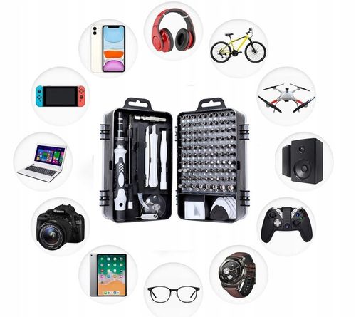 ZESTAW MAŁYCH ŚRUBOKRĘTÓW BITÓW MINI DO LAPTOPA DO KOMPUTERA 115W1 na Arena.pl