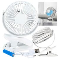 Wentylator led klips stojący biurkowy biały podświetlany na usb wiatraczek