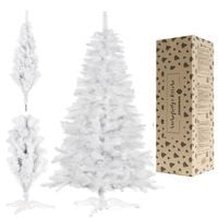 Choinka sztuczna jodła 220 cm nowoczesna drzewko świąteczne ze stojakiem, białe