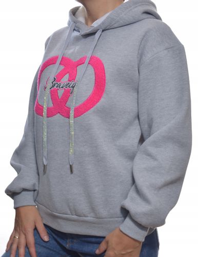 Damska bluza dresowa z kapturem uni szary na Arena.pl