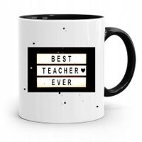 Kubek Czarny Prezent Dzień Nauczyciela Best Ever Z Nadrukiem Ze Zdjęciem