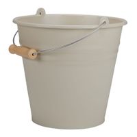 Wiadro plastikowe z metalową rączką MEGI 7l beżowe do domu ogrodu żywności