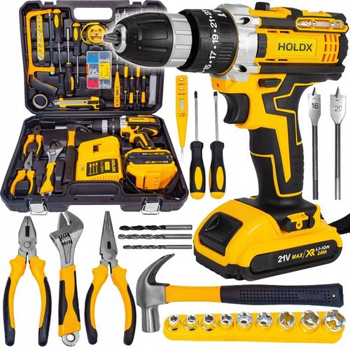 WIERTARKO WKRĘTARKA UDAROWA HOLDX DUŻY ZESTAW NARZĘDZI 2x AKU BITY na Arena.pl