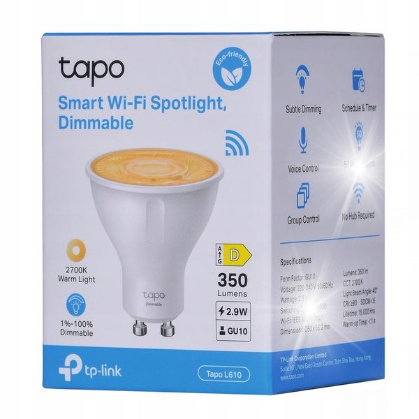 Żarówka INTELIGENTNA SMART LED GU10 TAPO L610 zdjęcie 1