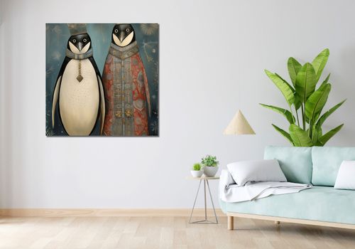 Obraz 100x100cm Królewskie Pingwiny na Arena.pl
