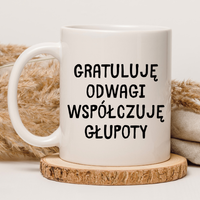 CHAMSKI KUBEK BEZ CENZURY | ŚMIESZNY PREZENT | DO PRACY BIURA DOMU | 330 ml