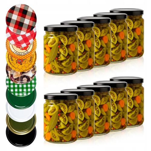 10x SŁOIKI SZKLANE Z ZAKRĘTKAMI 540 ML NA GRZYBY NA PRZETWORY DŻEM + na Arena.pl