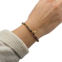 Bransoletka - Turmalin kolorowy i srebro złocone