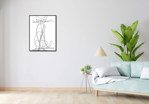 Plakat 60x80cm Kot Linijny na Arena.pl