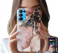 ETUI DO OPPO FIND X3 LITE - ELEGANCKI MARMUREK MODNE WZORY + SZKŁO