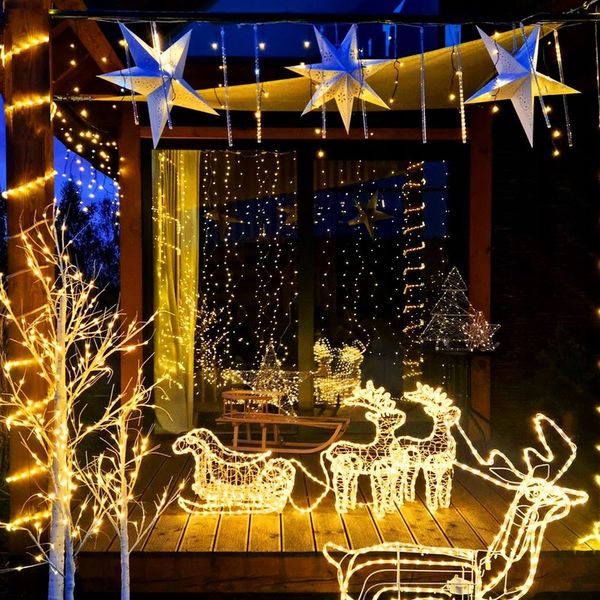 RENIFERY Z SANIAMI ŚWIECĄCE DUŻE 150cm OZDOBA Z GŁOWĄ SANIAMI DEKORACJA XXL zdjęcie 9