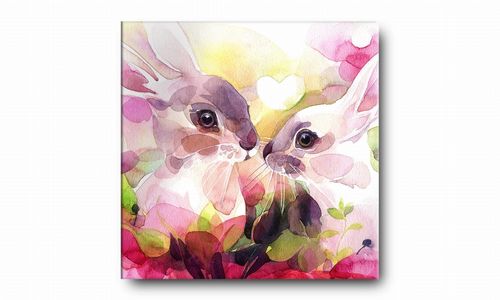 OBRAZ NA PŁÓTNIE 114 Zajączki 30x30cm na Arena.pl