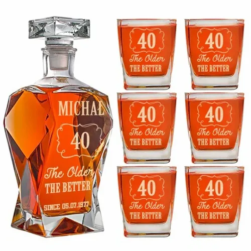 KARAFKA + 6 SZKLANEK DO WHISKY Z GRAWEREM PREZENT na Arena.pl