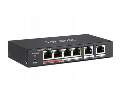 Switch SW-06-POE, 4+2 10/100Mbps, 35W HiLook by Hikvision na Arena.pl