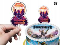 TOPPER NA TORT ozdoba dekoracja urodziny torcik FORTNITE GRY BAJKI