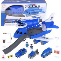 Samolot Policyjny Transportowy Rozkładany Parking z Pojazdami Policja