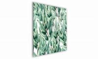 OBRAZ NA SZKLE KWADRATOWY 30x30cm  003 Akwarelowe liście