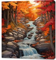 Obraz 90x100cm Jesienne Wodospady